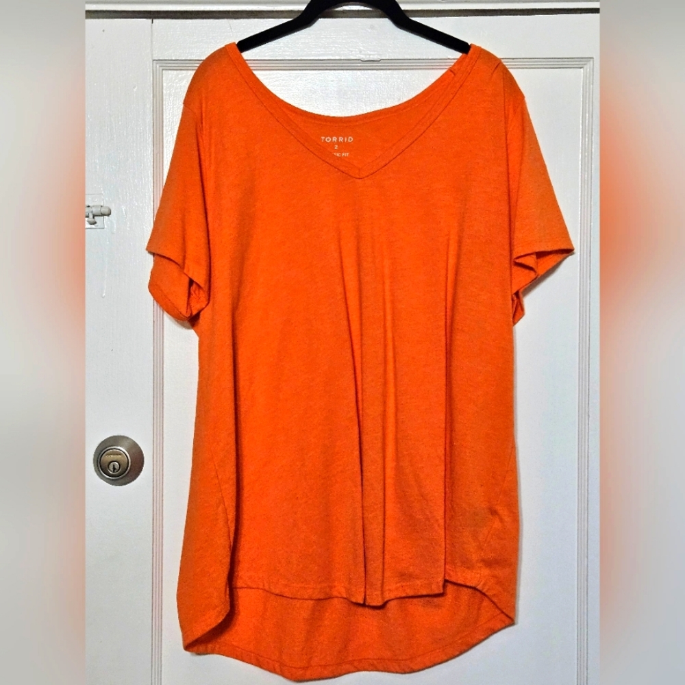 Orange classic fit tee